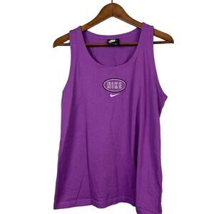 Vintage Nike Embroidered Tank Sleeveless Top Purple Athletic Sleeveless - L